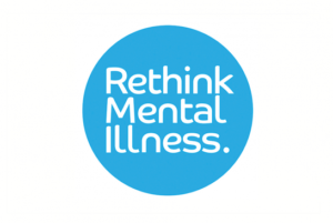 Promoting mental health in the workplace. Rethink Logo.